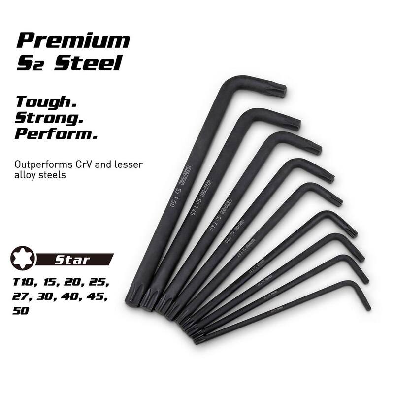 Capri Tools S2 Steel SAE/Metric Long Arm Hex and Torx Key Set (27-Piece) - CP130MST