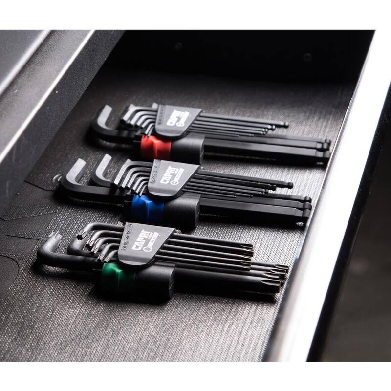 Capri Tools S2 Steel SAE/Metric Long Arm Hex and Torx Key Set (27-Piece) - CP130MST