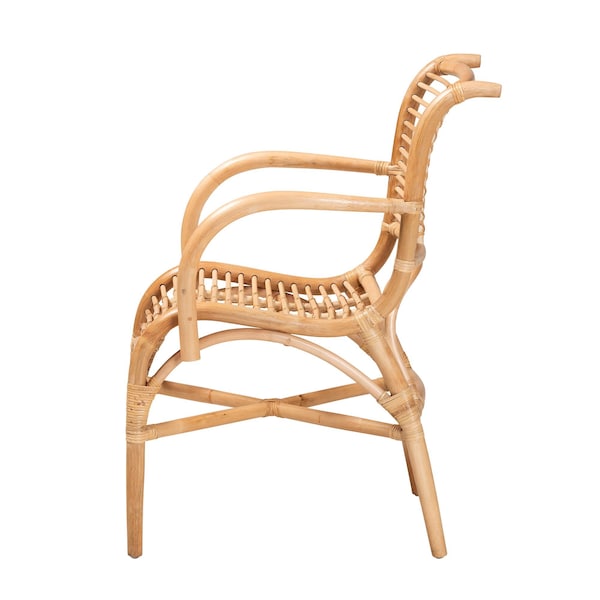 Bali & Pari Seminyak Modern Bohemian Natural Rattan Lounge Chair - 235-13344-ZORO