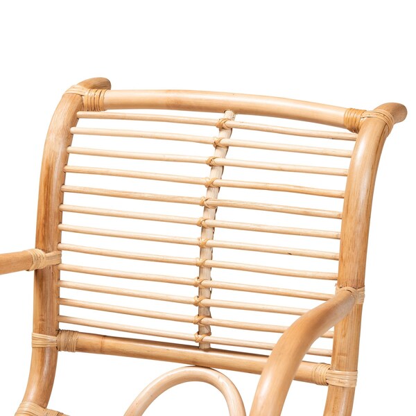 Bali & Pari Seminyak Modern Bohemian Natural Rattan Lounge Chair - 235-13344-ZORO