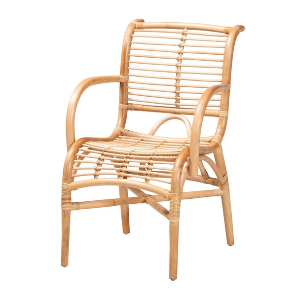 Bali & Pari Seminyak Modern Bohemian Natural Rattan Lounge Chair - 235-13344-ZORO