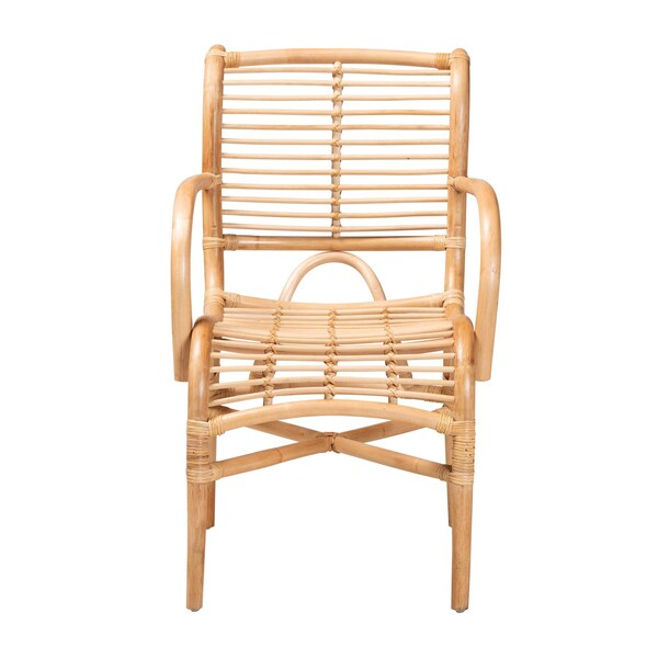 Bali & Pari Seminyak Modern Bohemian Natural Rattan Lounge Chair - 235-13344-ZORO