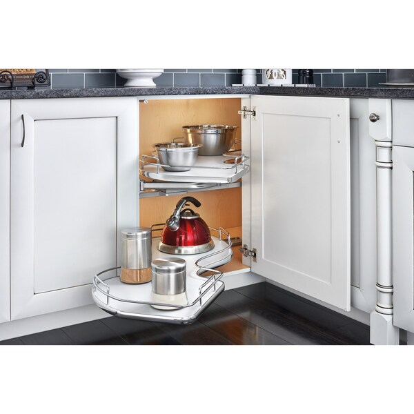 Rev-A-Shelf Steel, Gray, 37.6 in W, 24.5 in H, 21.56 in D, 21.55 in L, Gray - 5372-18-GR-L