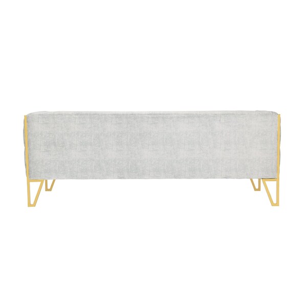 Manhattan Comfort Vector Sofa and Armchair Set of 2 in Grey and Gold - 2-SS548-GY