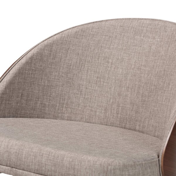 Baxton Studio Lovella MidCentury Modern Grey Fabric and Walnut Brown Finished Wood 2Piece Accent Chair Set, PR - 225-2PC-12949-ZORO