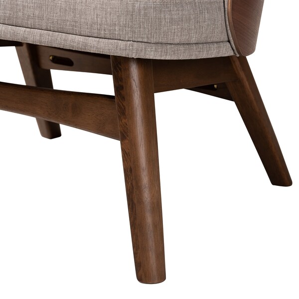 Baxton Studio Lovella MidCentury Modern Grey Fabric and Walnut Brown Finished Wood 2Piece Accent Chair Set, PR - 225-2PC-12949-ZORO