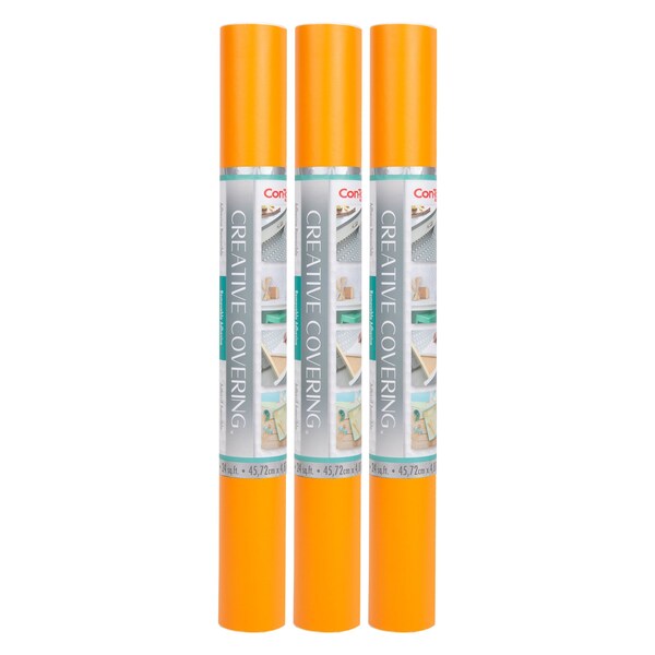Con-Tact Brand Creative Covering Adhesive Covering, Orange, 18'' x 16 ft., 2PK - 16F-C9A1K2-06