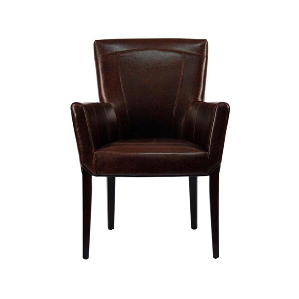 Safavieh Ken Brown Leather Arm Chair - HUD8201A