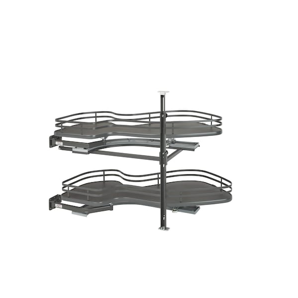 Rev-A-Shelf Steel, Orion Gray, 33 in W, 24.5 in H, 21.85 in D, 21.85 in L, Orion Gray - 5372-15-FOG-L