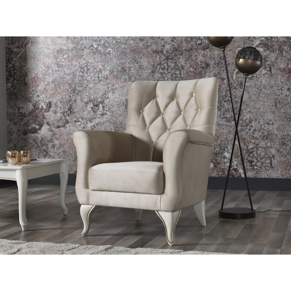 Kd Bufe 33 x 35 x 36 in. Asos Living Room Armchair, Khaki Beige - KD2989895