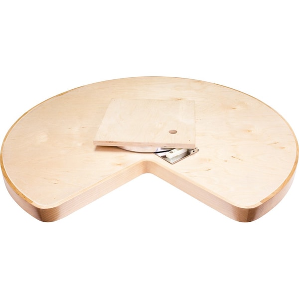 Hardware Resources 28" Kidney Wood Lazy Susan Shelf with Swivel - LSK28-S