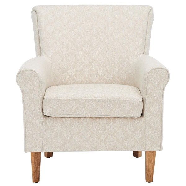 Safavieh 30 x 32.8 x 32.4 in. Hazina Chair, Beige & Flower - MCR1002F