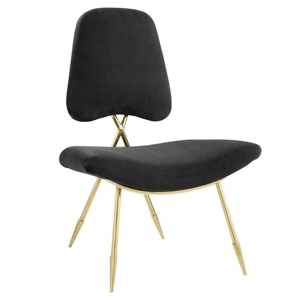 Modway Furniture Ponder Upholstered Velvet Lounge Chair - Black, 37 x 26.5 x 25.5 in. - EEI-2809-BLK