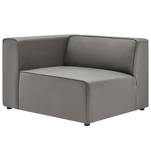 Modway Furniture Mingle Vegan Leather Left-Arm Chair, Gray - EEI-4621-GRY