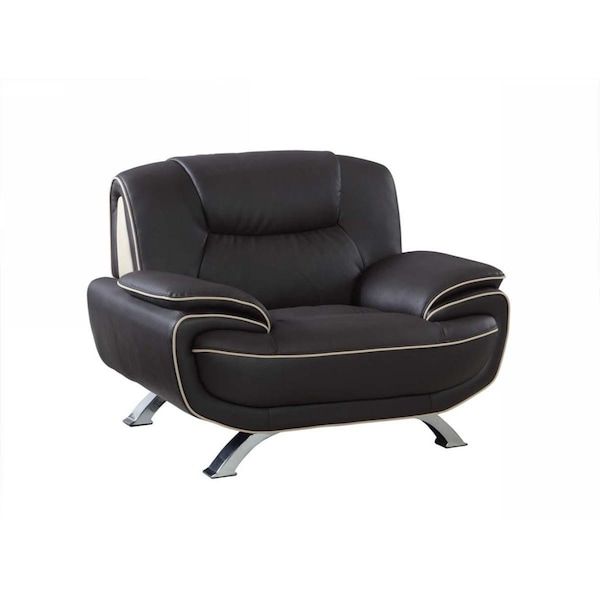 Kd Estanteria Sleek Leather Chair, Brown - 40 in. - KD3091762