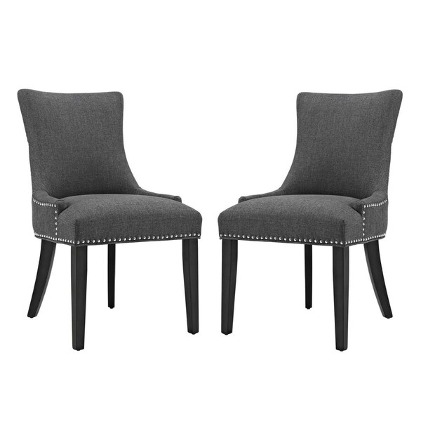Modway Furniture Marquis Dining Side Fabric Chair, Gray - Set of 2 - EEI-2746-GRY-SET