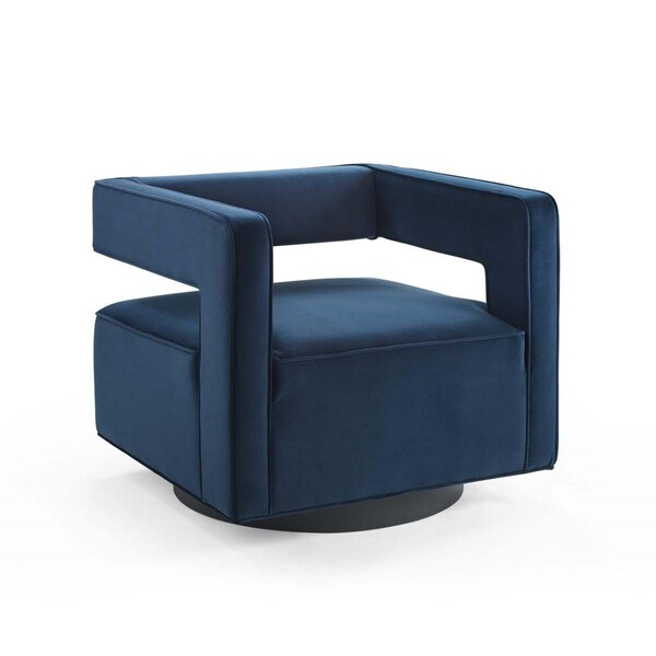 Modway Furniture Booth Performance Velvet Swivel Armchair - Midnight Blue - EEI-3948-MID