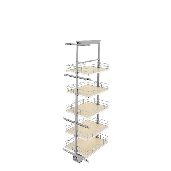Rev-A-Shelf Steel, Natural, 16 in W, 58.25 in H, 21.72 in L, Light Brown - 5358-16-MP