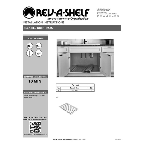 Rev-A-Shelf Thermoplastic (TPE), Gray, 28.5 in W, 0.75 in H, 28.5 in L, Gray - SBDTF-2730-14-1