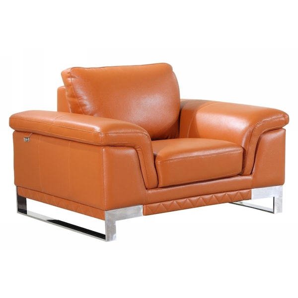 Kd Estanteria Lovely Leather Chair, Camel - 32 in. - KD3703419