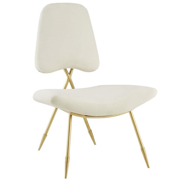 Modway Furniture Ponder Upholstered Velvet Lounge Chair - Ivory, 37 x 26.5 x 25.5 in. - EEI-2809-IVO
