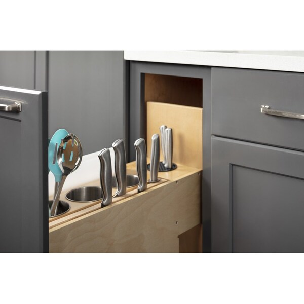 Hardware Resources "No Wiggle" 8" Magnetic Knife Organizer Soft-close Pullout - KBPO-8SC