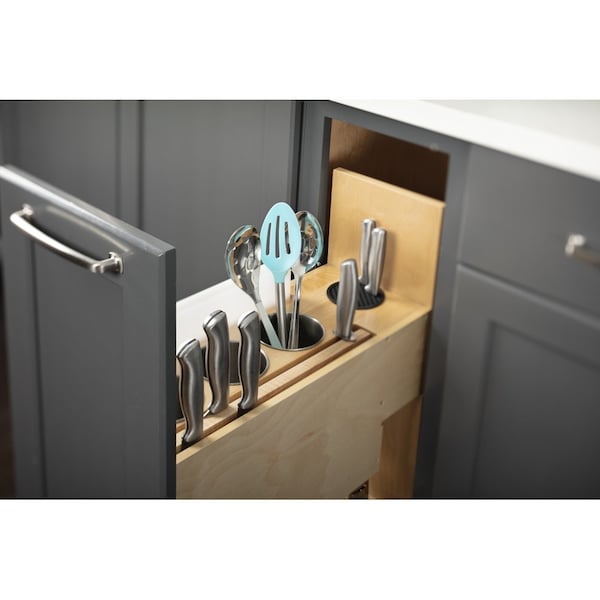 Hardware Resources "No Wiggle" 8" Magnetic Knife Organizer Soft-close Pullout - KBPO-8SC