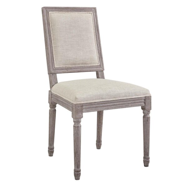 Modway Furniture 15.5 x 31.5 x 31.5 in. Court Vintage French Upholstered Fabric Dining Side Chair - Beige - EEI-2682-BEI
