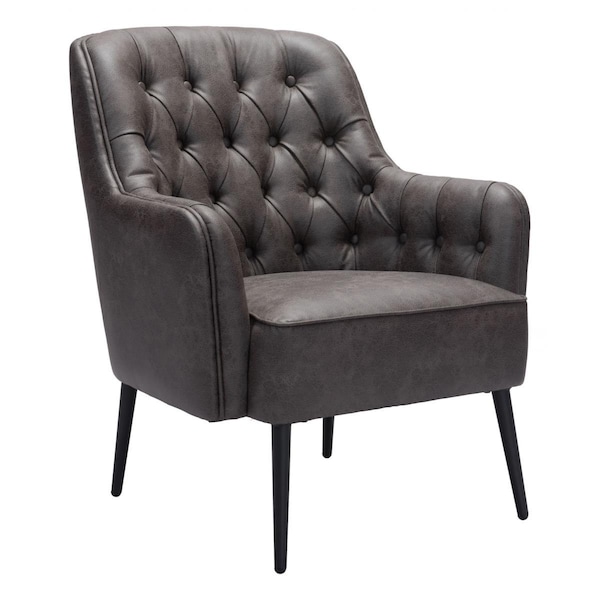 Gfancy Fixtures 35.4 x 29.1 x 31.1 in. Tasmania Accent Chair, Vintage Black - GF3670729