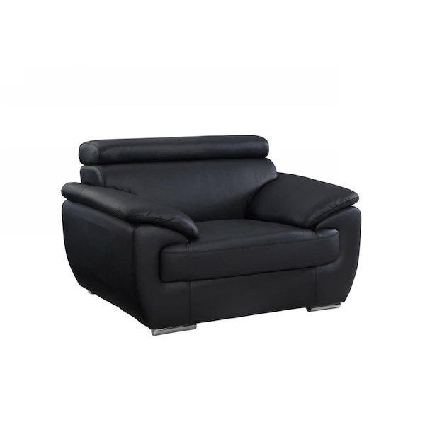 Gfancy Fixtures 32-38 in. Captivating Black Leather Chair - GF3092274