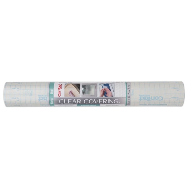 Con-Tact Brand Clear Cover Adhesive Covering, Clear, 18'' x 50 ft., Matte - 50F-C9AC16-06