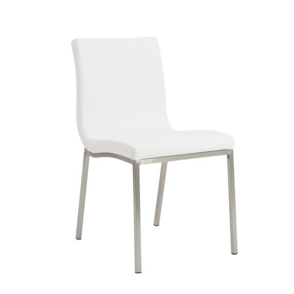 Gfancy Fixtures Minimalist Faux Leather Chairs, White, 2PK - GF3679890