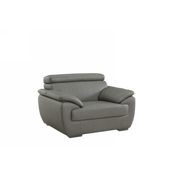Gfancy Fixtures 32-38 in. Captivating Grey Leather Chair - GF3097500