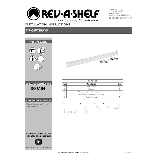 Rev-A-Shelf Stainless Steel, Silver, 19 in W, 3 in H, 2.13 in D, 2.13 in L, Silver - 6581-19-52