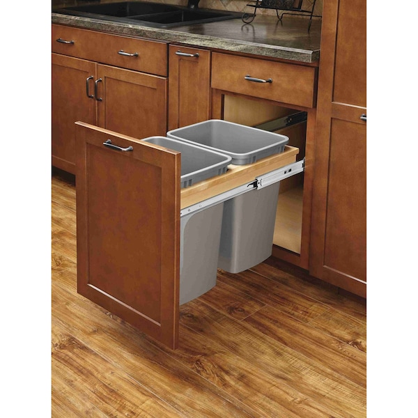 Rev-A-Shelf Maple Wood; Steel; Plastic, Natural Maple, 15 in W, 17.88 in H, 22.75 in D - 4WCTM-18BBSCDM2-25