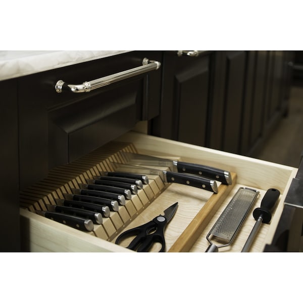 Rev-A-Shelf Drawer Insert, Maple Wood, Natural Maple, 18.5 in W, 2 in H, 22 in D - 4WDKB-1