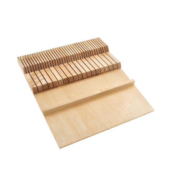 Rev-A-Shelf Drawer Insert, Maple Wood, Natural Maple, 18.5 in W, 2 in H, 22 in D - 4WDKB-1
