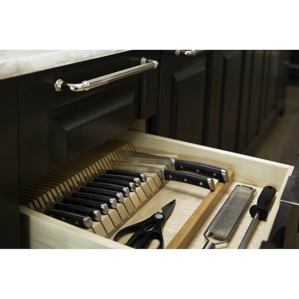 Rev-A-Shelf Drawer Insert, Maple Wood, Natural Maple, 18.5 in W, 2 in H, 22 in D - 4WDKB-1