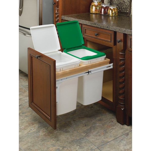 Rev-A-Shelf Maple Veneer, Light Brown, 14.5 in W, 17.88 in H, 22.25 in D, 22.25 in L, Light Brown - 4WCTM-18DM2-175