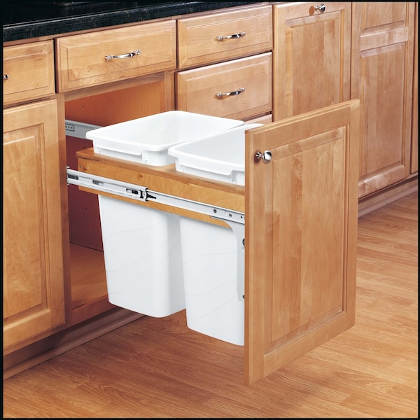 Rev-A-Shelf Maple Veneer, Light Brown, 14.5 in W, 17.88 in H, 22.25 in D, 22.25 in L, Light Brown - 4WCTM-18DM2-175