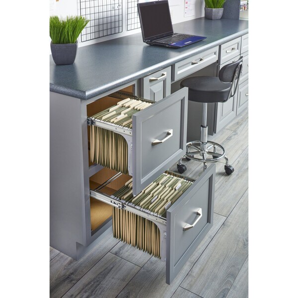 Rev-A-Shelf Steel, Silver, 15 in W, 9.24 in H, 17.75 in D, 17.68 in L, Silver - RAS-FDSM-DM15-1