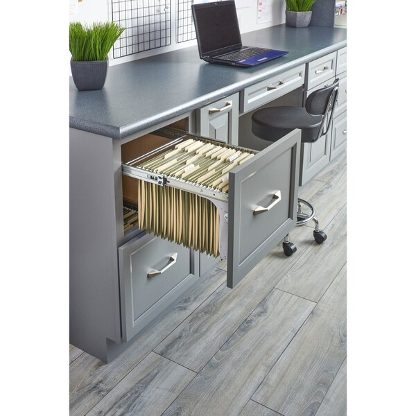 Rev-A-Shelf Steel, Silver, 15 in W, 9.24 in H, 17.75 in D, 17.68 in L, Silver - RAS-FDSM-DM15-1