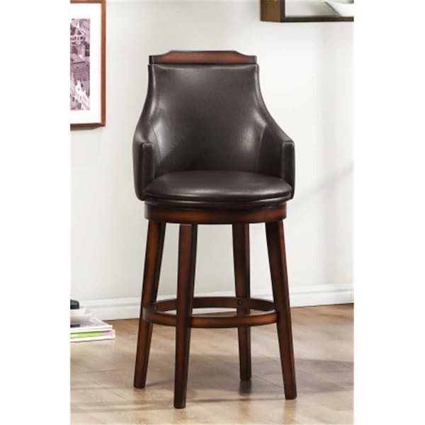 Home Elegance Bayshore Swivel Pub Height Chair in Walnut, 2PK - 5447-29S