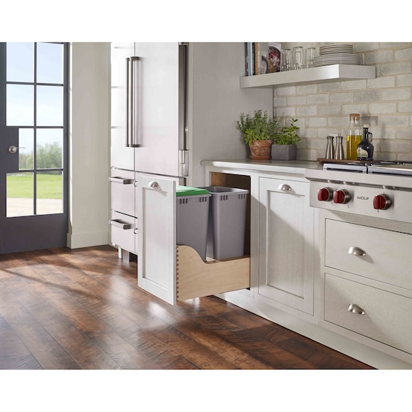 Rev-A-Shelf Maple Wood; Steel; Plastic, Natural Maple, 18 in W, 24.25 in H, 21.75 in D - 4WCSC-2150DM-2