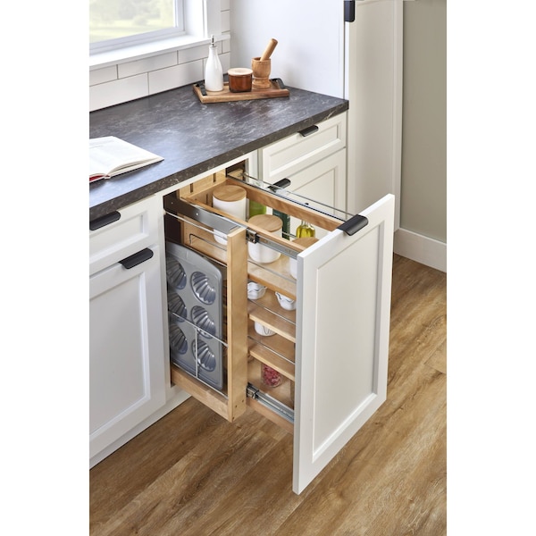 Rev-A-Shelf Maple Wood; Steel, Natural Maple, 8.75 in W, 25.5 in H, 21.63 in D - 448-BCSC-8C