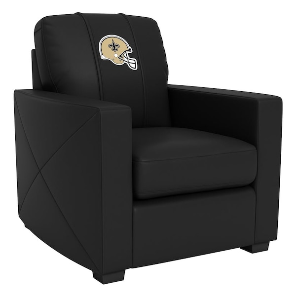 Dreamseat Silver Club Chair with New Orleans Saints Helmet Logo - XZ7759002CHCDBK-PSNFL21007