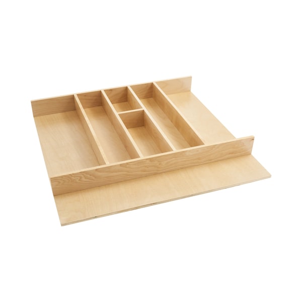 Rev-A-Shelf Drawer Insert, Maple Wood, Natural Maple, 24 in W, 2.88 in H, 22 in D - 4WUT-3