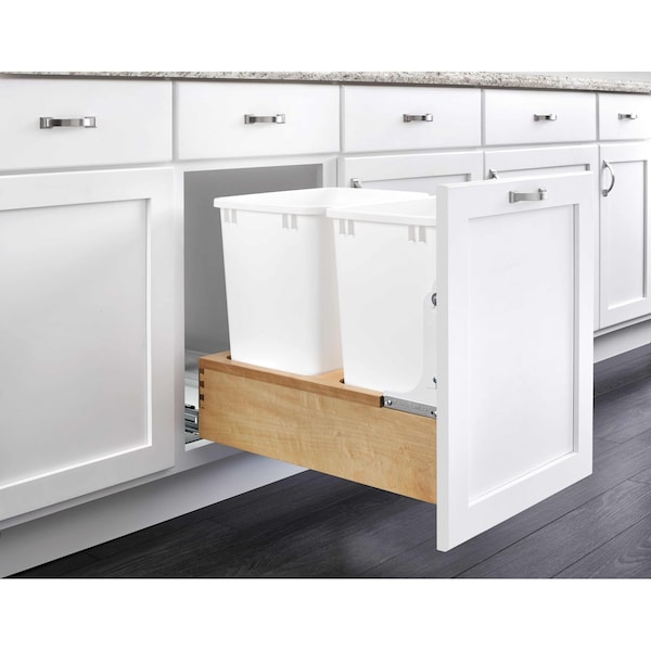 Rev-A-Shelf Maple Wood; Steel; Plastic, Natural Maple, 14.25 in W, 19.25 in H, 21.75 in D - 4WC-18DM2