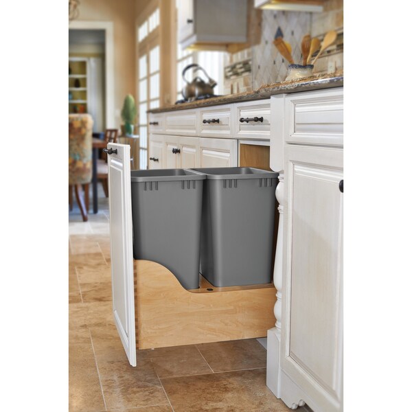 Rev-A-Shelf Maple Veneer, Light Brown, 15 in W, 20.38 in H, 22.5 in D, 22.5 in L, Light Brown - 4WCSD-1835DM-2