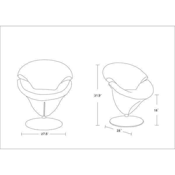 Manhattan Comfort Tulip Swivel Accent Chair in Yellow and Polished Chrome (Set of 2) - 2-AC029-YL